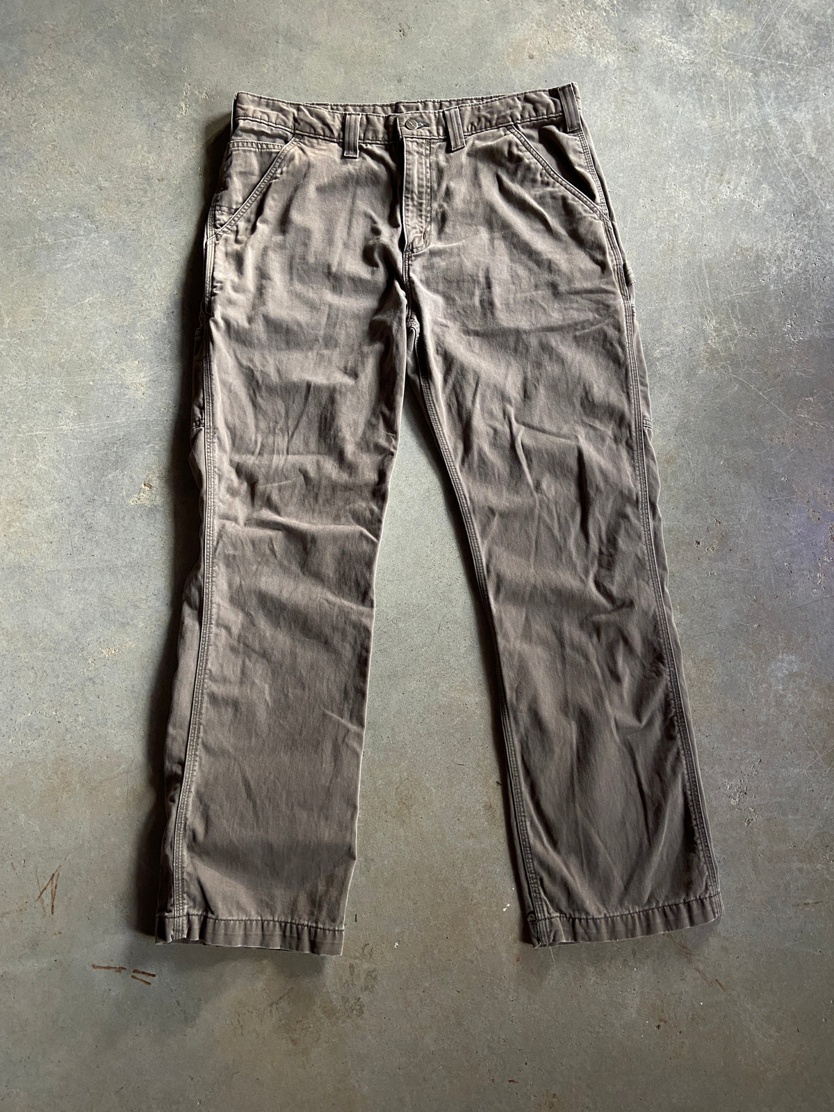 Y2K Carhartt Distressed Sand Carpenter Pants Sz 38x27