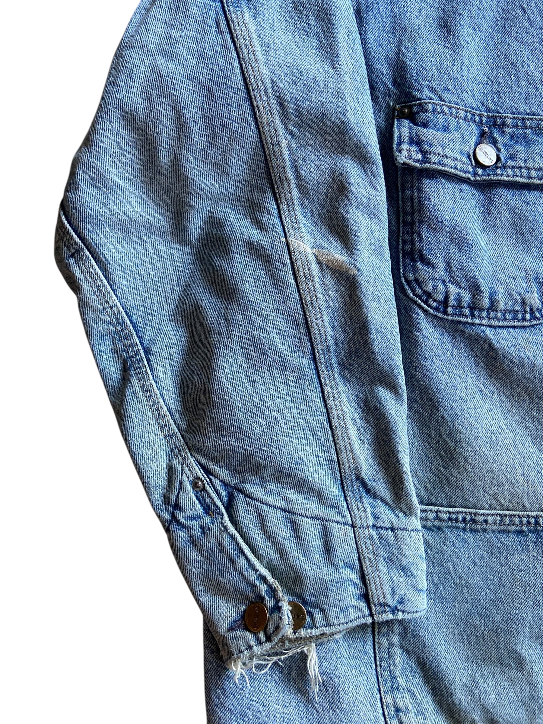 VTG Union Made Carhartt Denim Blanket Lined Chore Coat CB0408 Sz XL