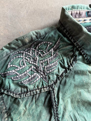 Y2K Roar Green Button Down Shirt Sz 2XL