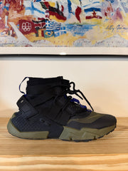 Preowned Nike Air Huarache Gripp Black Olive Canvas Sz 8M/9.5W
