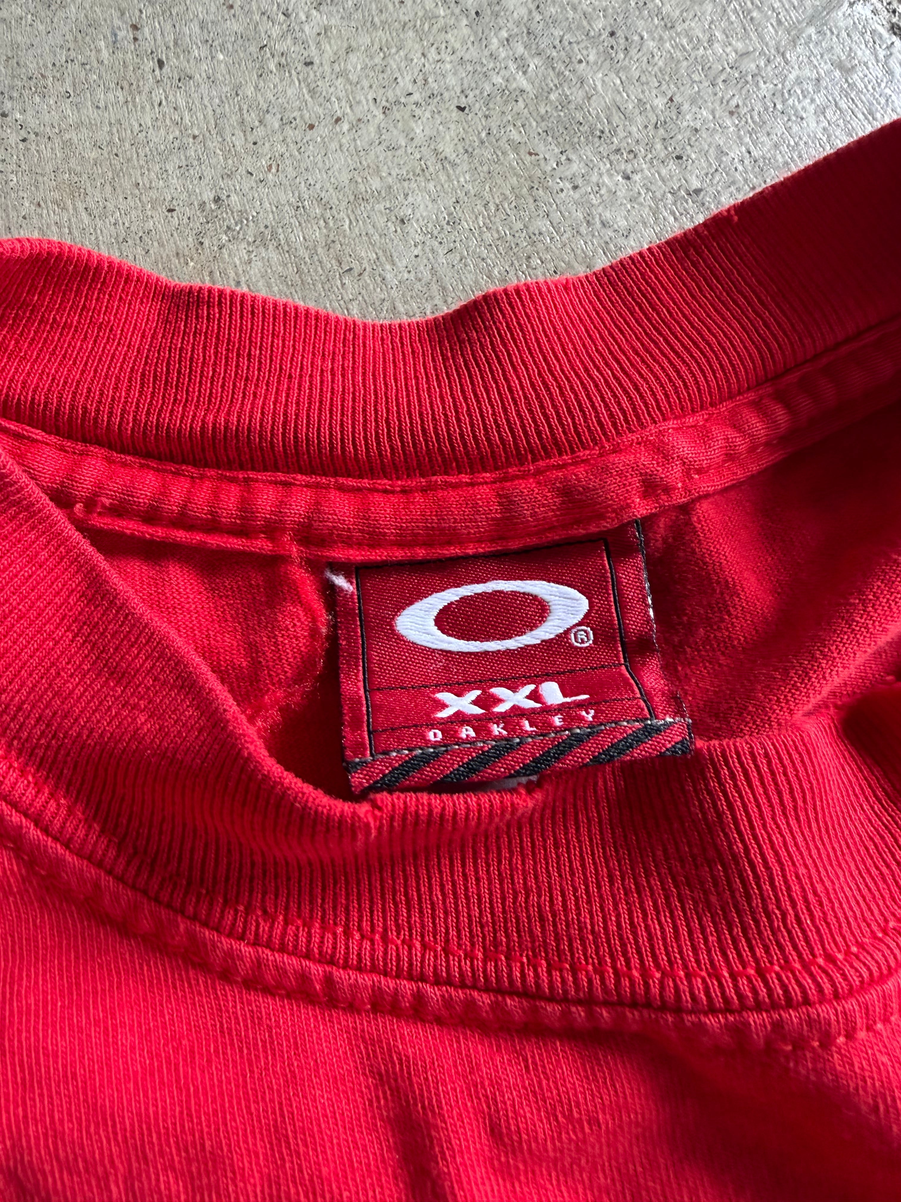 Y2K Oakley Red Triangle LS Tee Sz 2XL