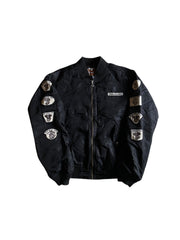 Y2K Harley Davidson Patch Bomber Jacket Sz L