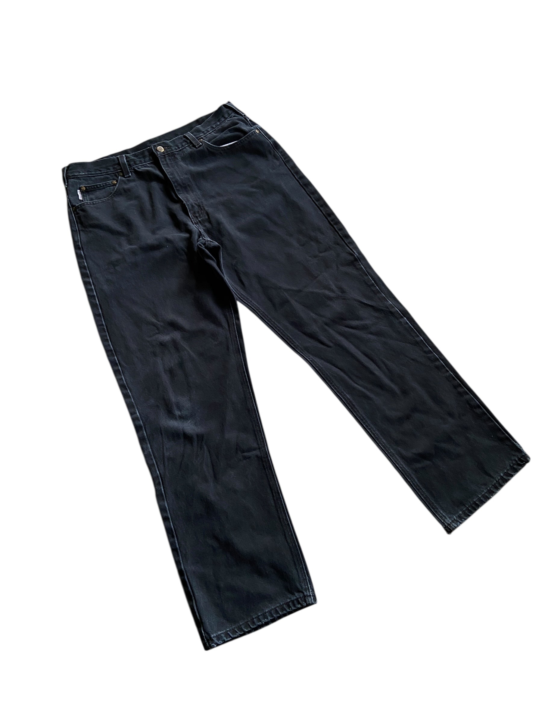 VTG Slightly Distressed Carhartt Black Jeans Sz 38x34