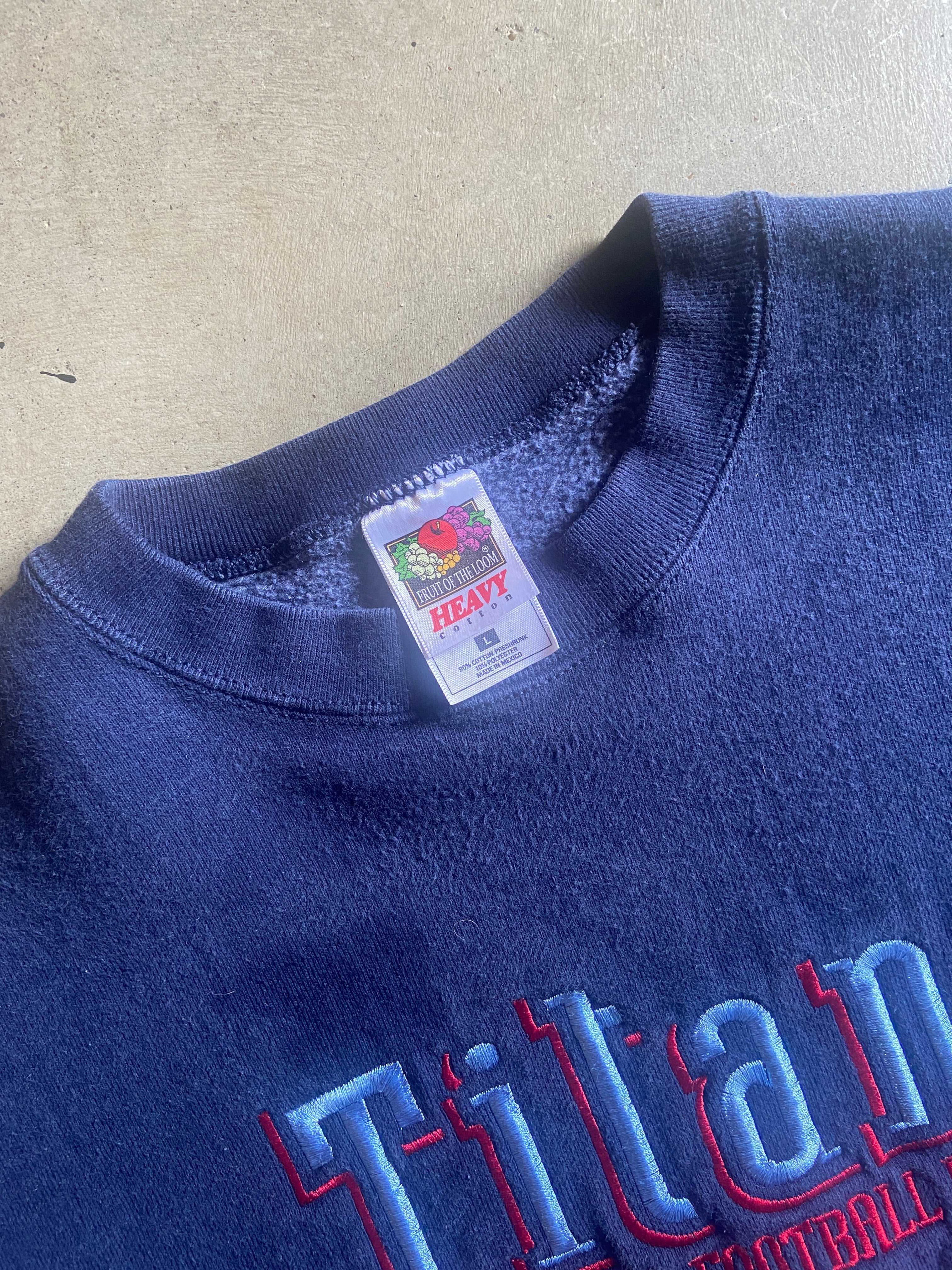 VTG Tennessee Titans  NFL Double Embroidered Sweatshirt Sz L