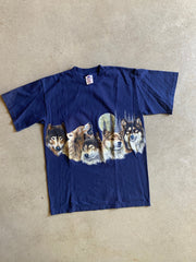 VTG Wolves Navy Blue Tee Sz M