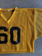 VTG Yellow Cropped Football Jersey Sz L