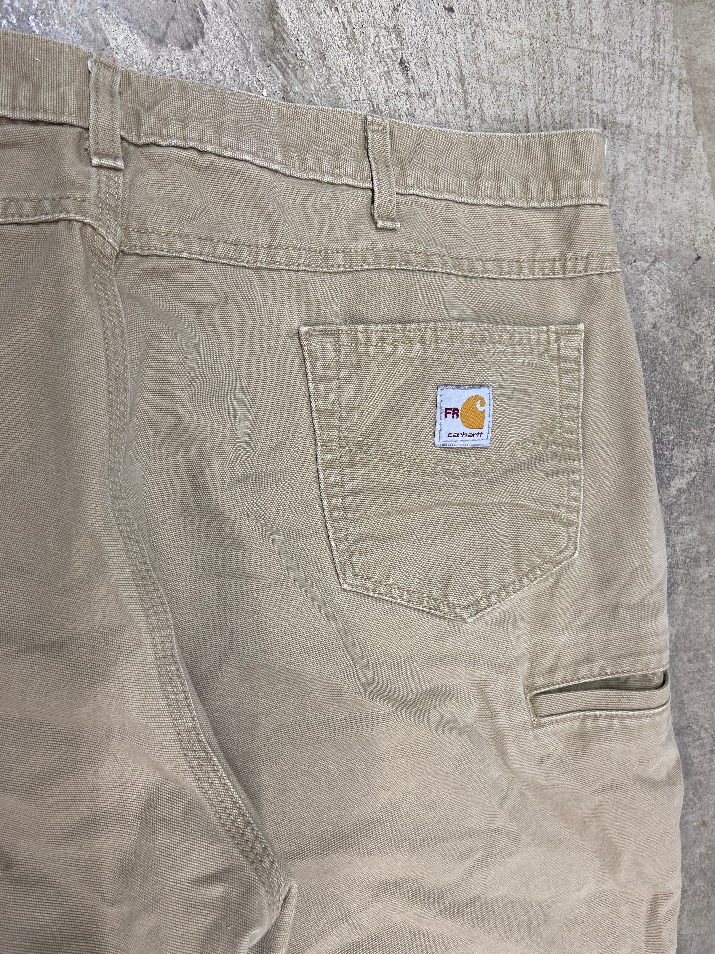 Y2K Carhartt Tan Fire Resistance Work Pants Sz 40x32
