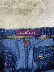 Y2K Blue Denim Square Pocket Wmns Shorts Sz 32