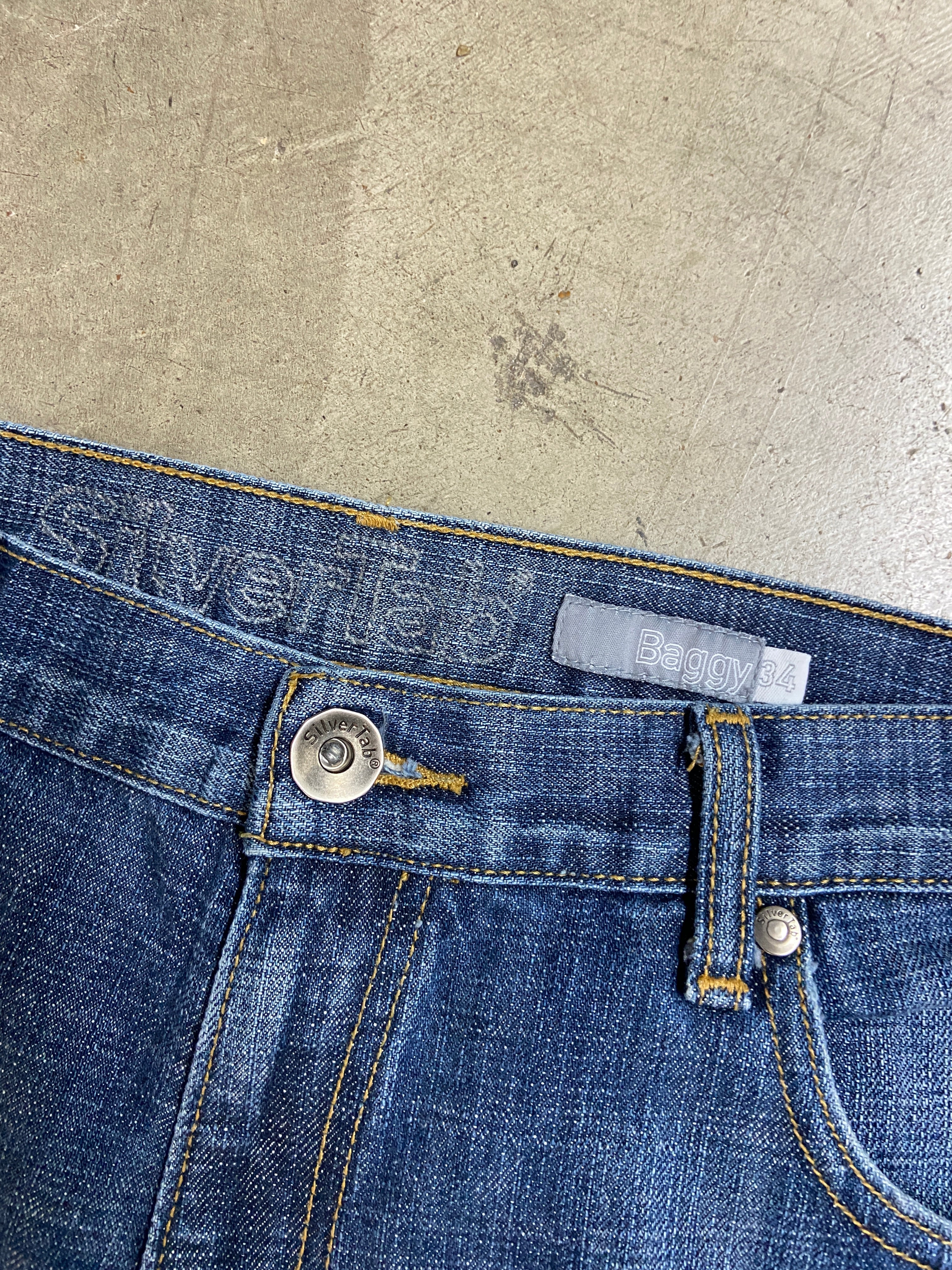 Y2K Levi's Silvertab Baggy Dark Wash Denim Jeans Sz 36x38