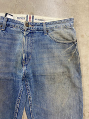 Y2K Tommy Hilfiger Mud Wash Baggy Denim Jeans Sz 36x30