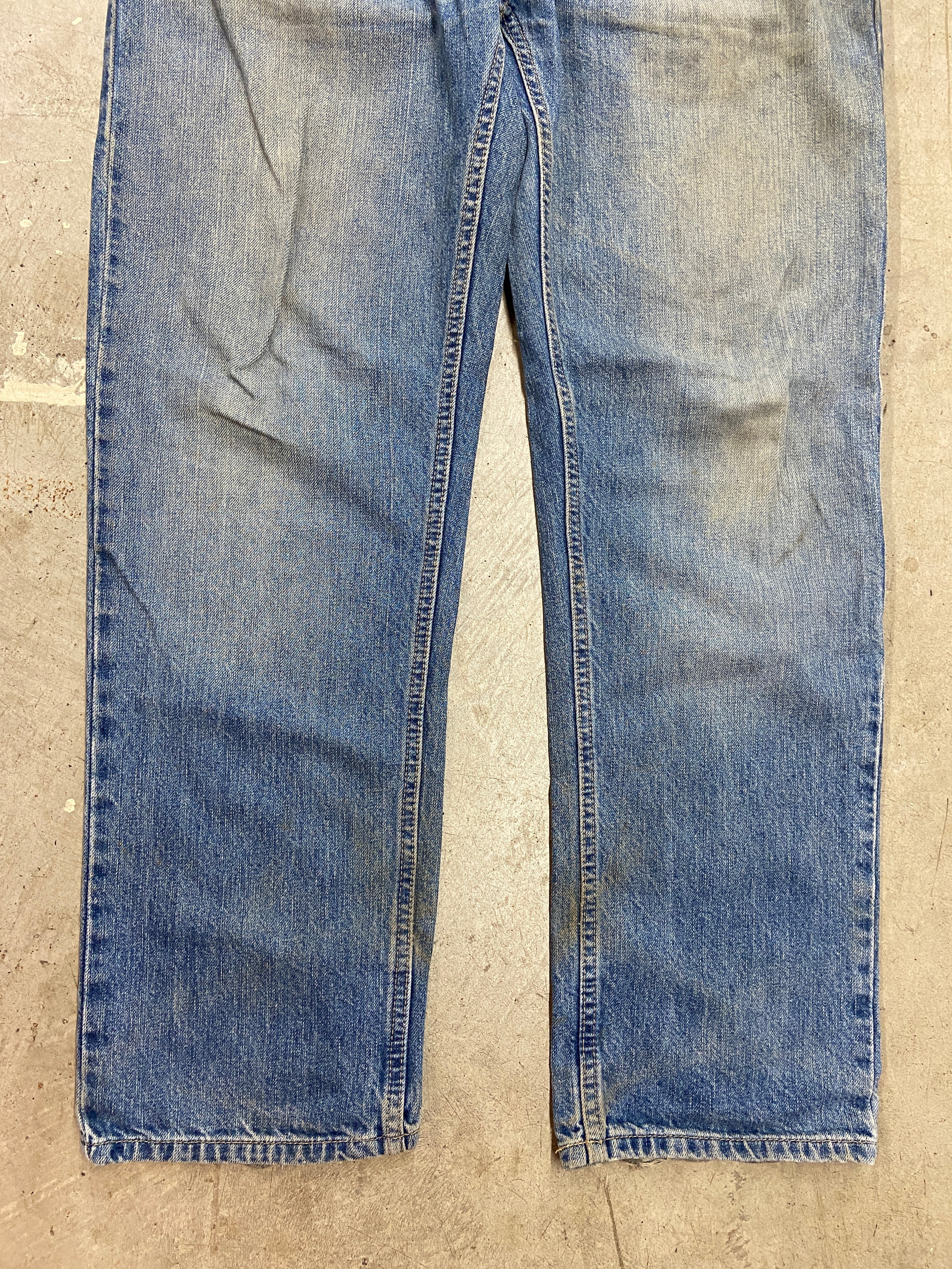 Y2K Tommy Hilfiger Mud Wash Baggy Denim Jeans Sz 36x30