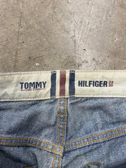 Y2K Tommy Hilfiger Mud Wash Baggy Denim Jeans Sz 36x30