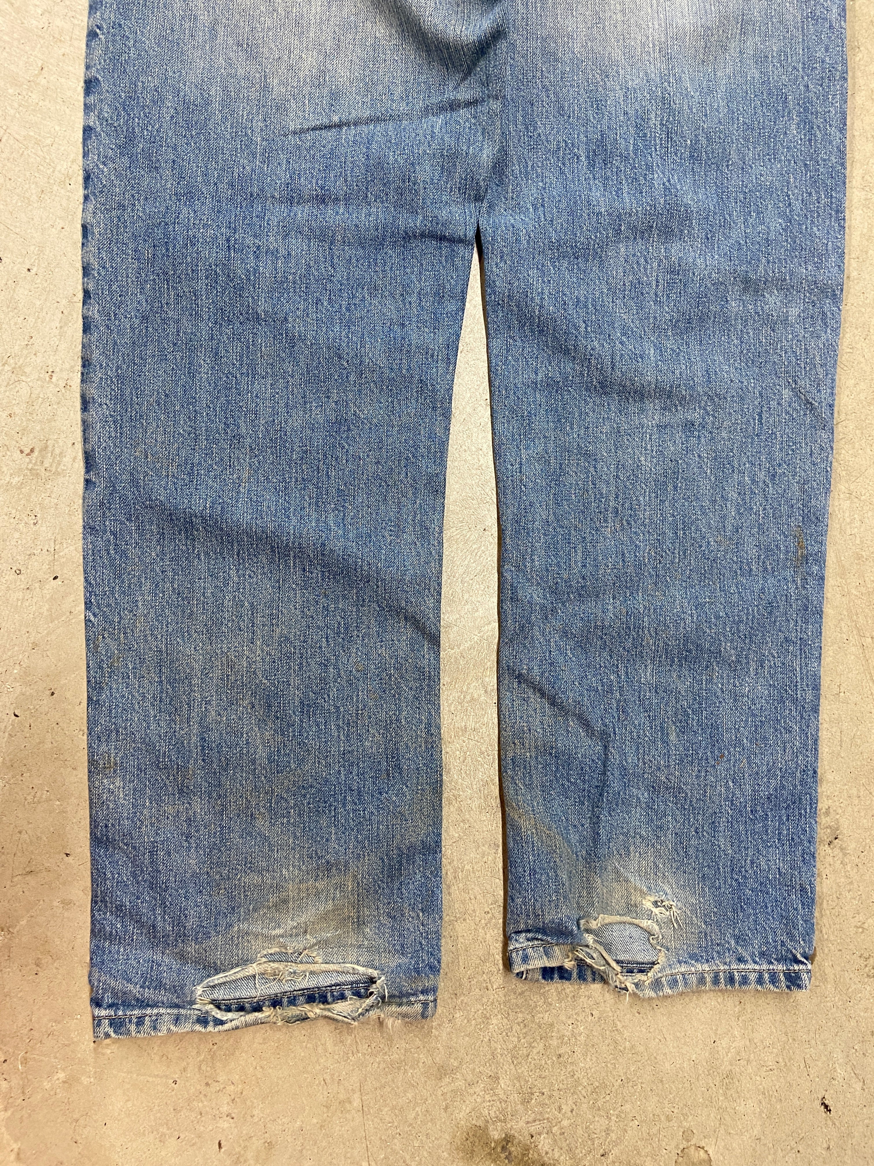 Y2K Tommy Hilfiger Mud Wash Baggy Denim Jeans Sz 36x30