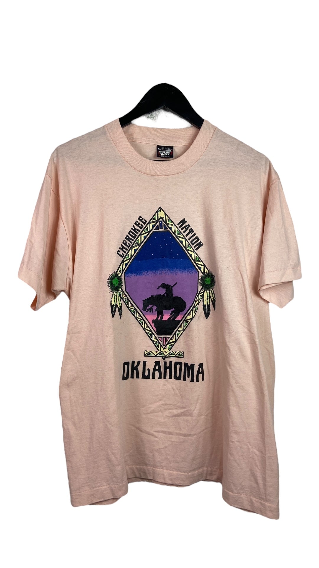 VTG Oklahoma Cherokee Nation Pink Tee Sz L/XL