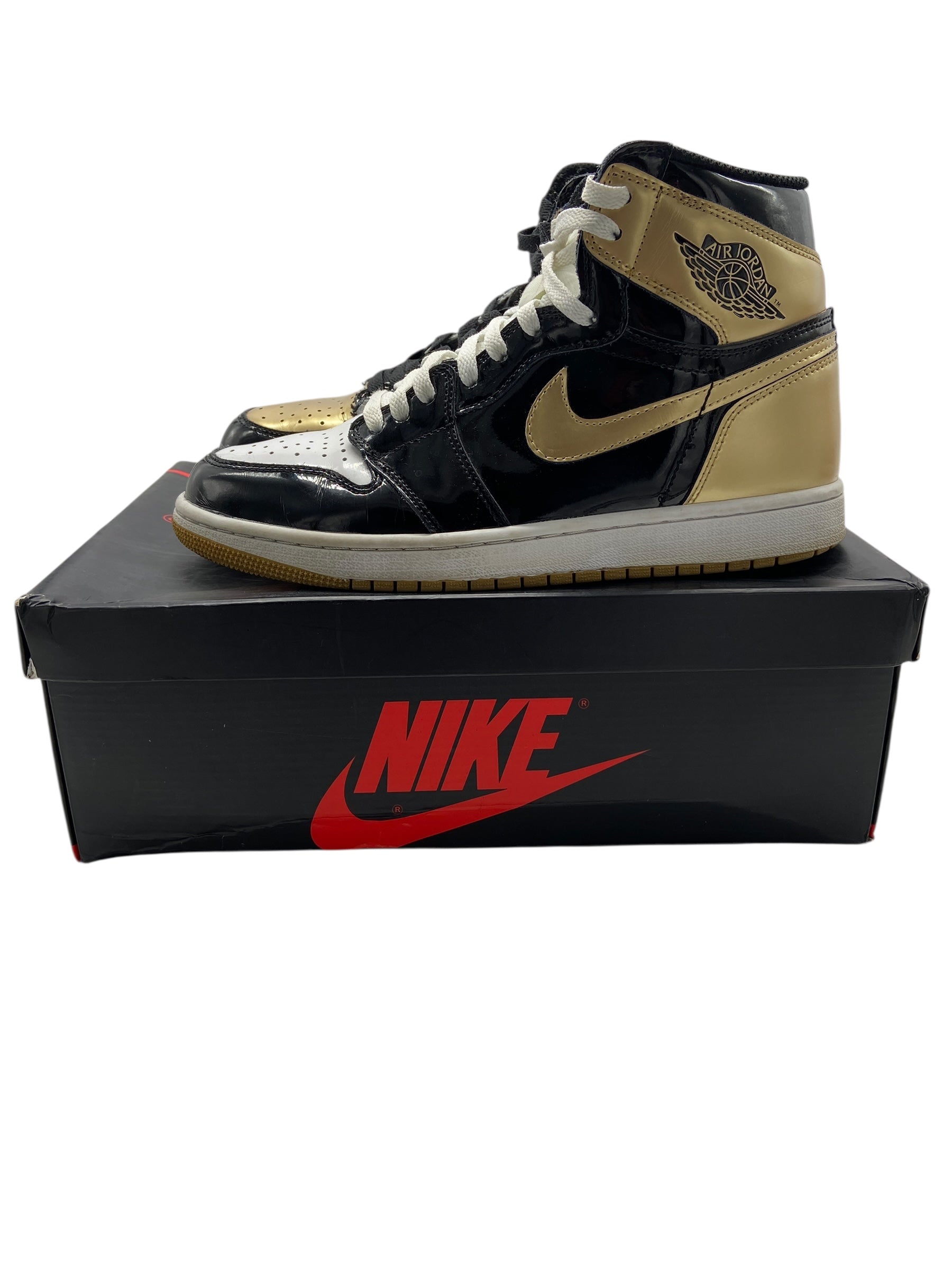 Preowned Air Jordan 1 Retro High OG NRG 'Gold Toe' Sz 9.5M/11W